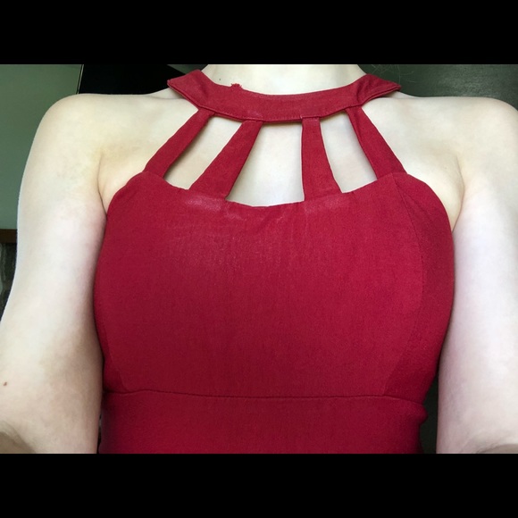 skin tight red dress